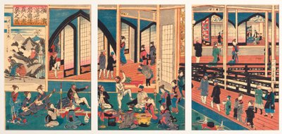 Foreigners Entertained at Gankiro at Miyosaki in Yokohama, January 1861 by Utagawa Yoshikazu